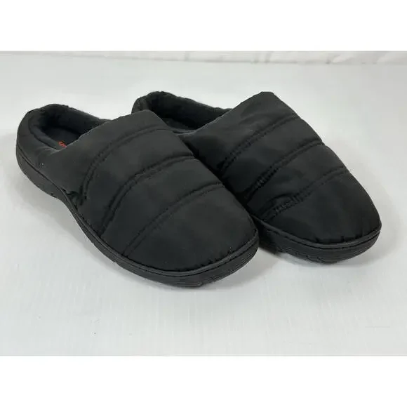 Heatkeep Memory Foam Mens Slippers Size 8-9‎ Puffer Black Indoor Out Thinsulate
