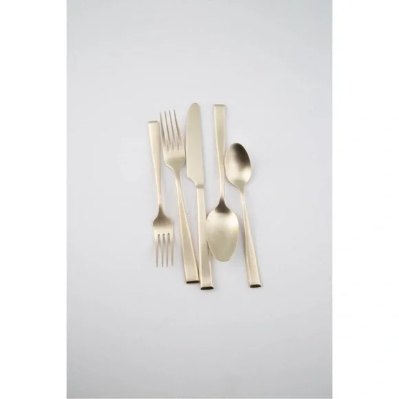 20 pc Samira Champagne Satin Flatware Set - Cambridge Silversmiths - BRA…