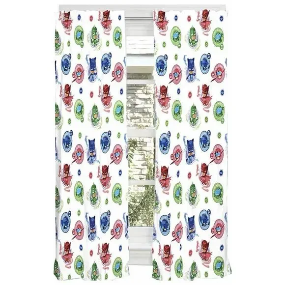 PJ Masks Microfiber Window Curtains 82x63in Cartoon Panels Kids Room
