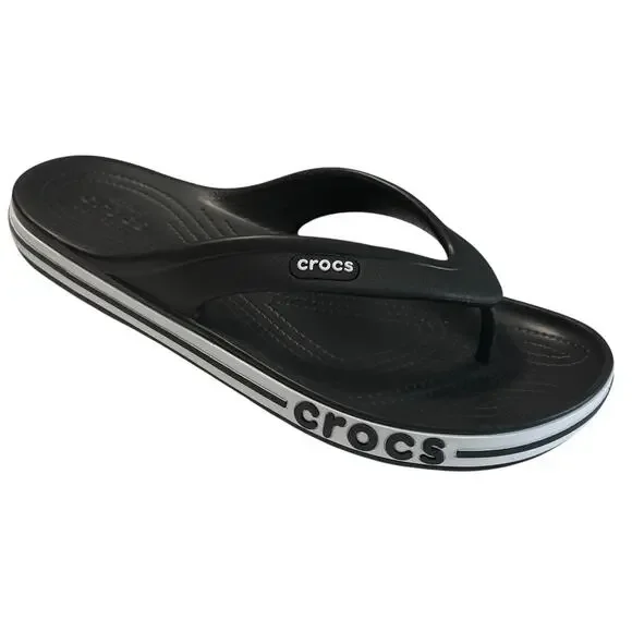 Crocs Flip Flops Men Sandals Black-White Water Friendly Lightweight SZ/ M-9 W-11