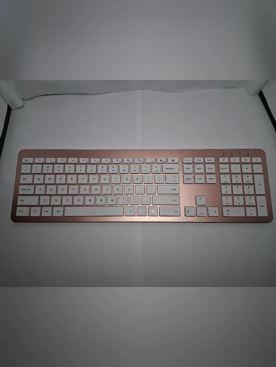 Slim Rose Gold Wireless Keyboard with White Keys