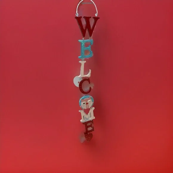 VALENTINE'S DAY HEARTS HANGER Door Wall Art SIGN Hanging Plaque‎ Welcome