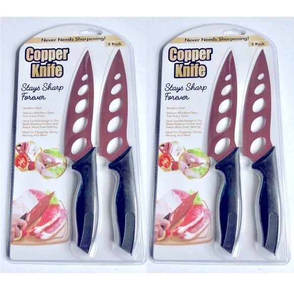NEW Copper Knife Stainless Steel Stays Sharp Forever 9.75”, 2 Pack x 2