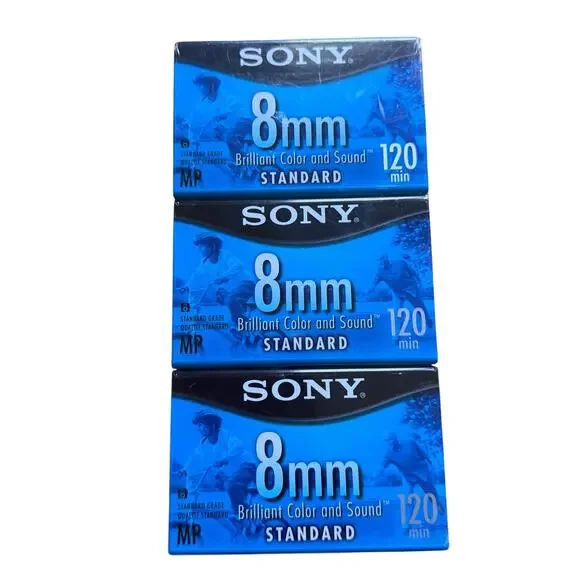 Sony 8mm P6-120MPL 120minute MP Standard Video Tapes 3-pack Sealed For Video 8