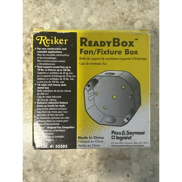 Pass & Seymour Octagon Ceiling Box Metallic Steel 1-1/2