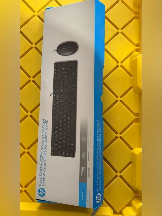 HP Black Wired Desktop Keyboard and Mouse Set