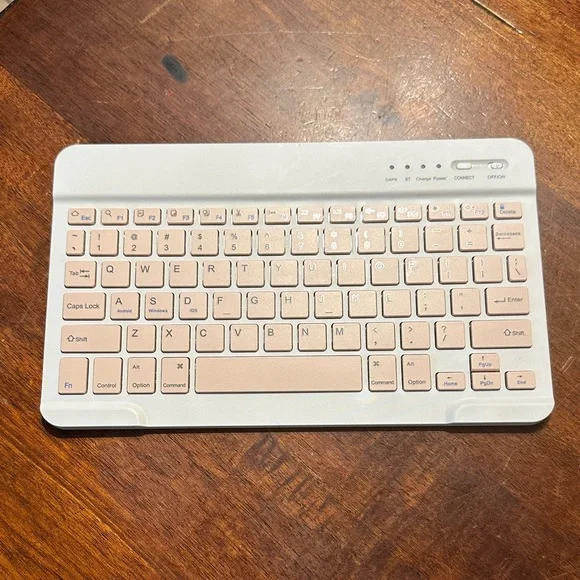 Wireless White and Pink Keyboard