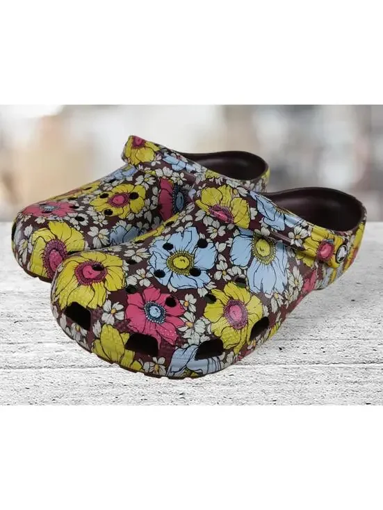 Crocs Classic Retro Floral Clog US Size Men 10, Women 12 208954 NWT