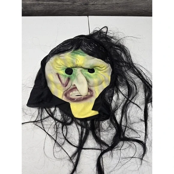 Vintage‎ Latex Witch Halloween Mask 1970's Scary Collectible Spooky Haunted