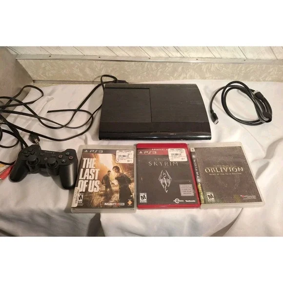 Sony PlayStation PS3 Super Slim 12GB CECH4201A Console Tested W/Controller Games