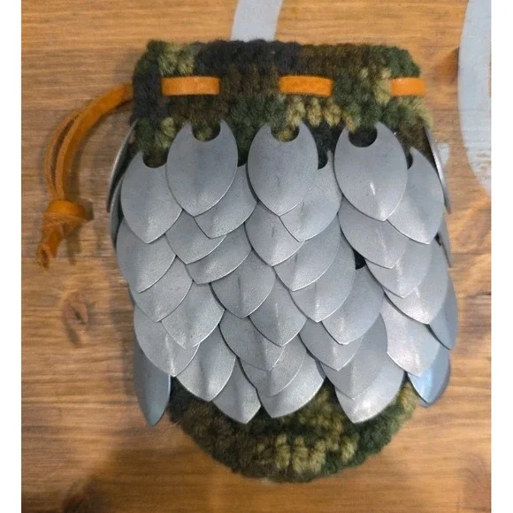 Scale Mail Arm Band Guard‎ Camo Crochet Metal Armor Festival Medieval Scalemail