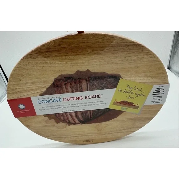 Architec Cutting Board Unisex Gripper Wood Concave Meat Carving Natural‎