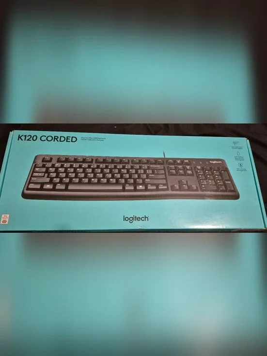 Logitech Black Wired USB Keyboard - Full Size NWOT