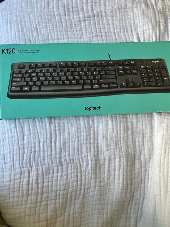 Logitech K120 Plug and Play USB Keyboard for PC - Black