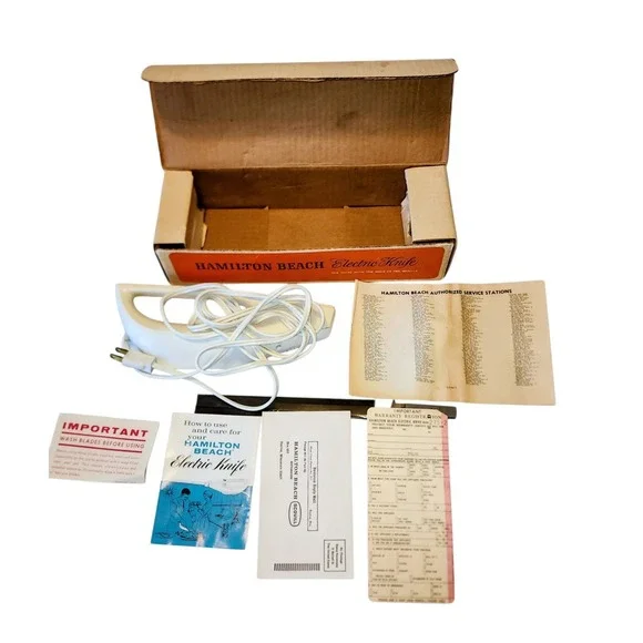 🔥 VINTAGE HAMILTON BEACH ELECTRIC KNIFE ORIGINAL BOX 275-2 RETRO BEAUTIFUL 🔥