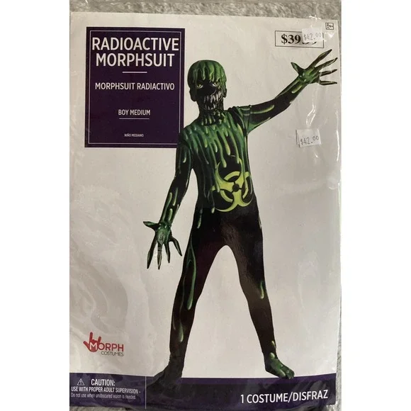Morph Costumes Radioactive Morphsuit Halloween Youth Boys‎ Size Medium Scary New