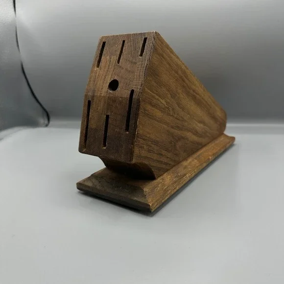 Case XX Wood Knife Block 7 Slot Countertop or Wall Mount Brown Cutlery Storage
