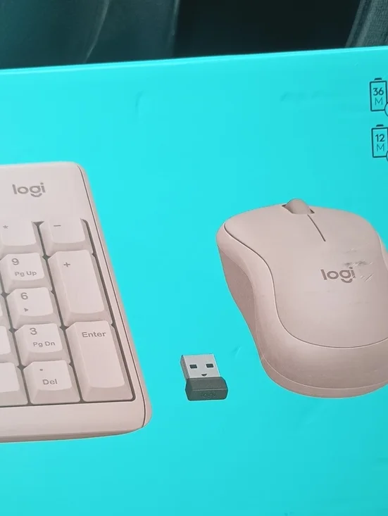 Logitech Wireless Computer Pc Computer & Mouse in Light Pink