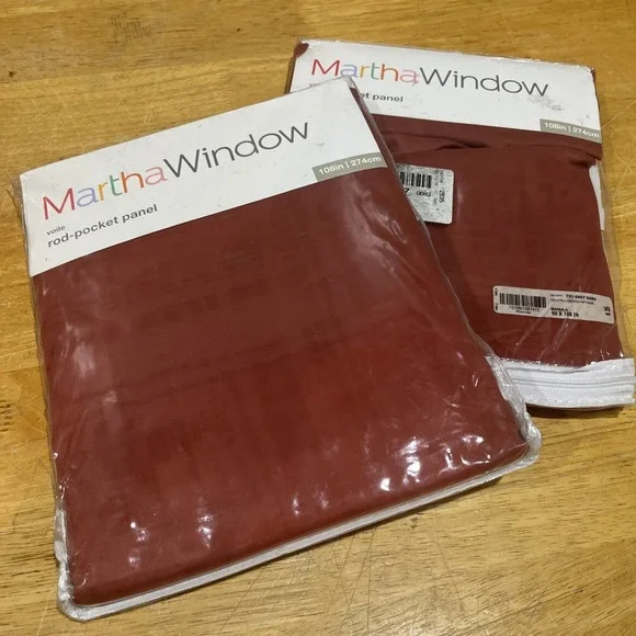 Martha Stewart Window (2) Marsala Red‎ Orange Rod Pocket Panels 60x108