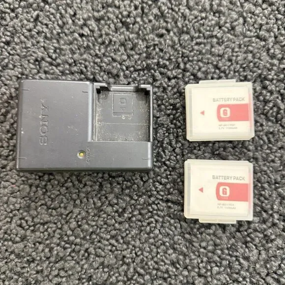 Sony BC-CSGB Battery Charger And SONY NP-BG1 And NP-FG1 Battery