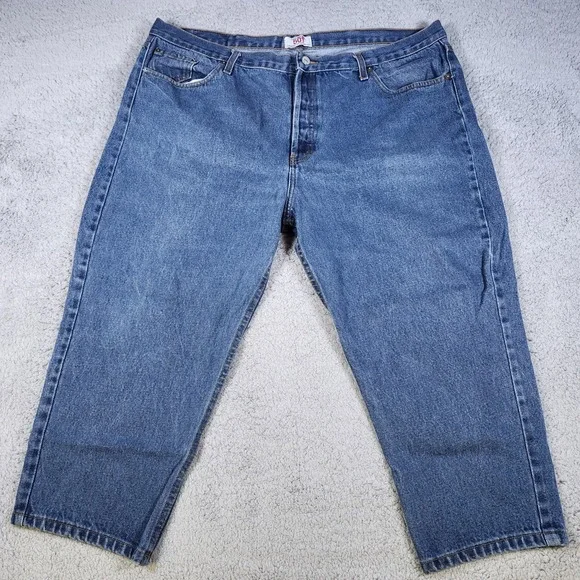 Levis 501 Button Fly Jeans Size 42 x 30 Blue Denim