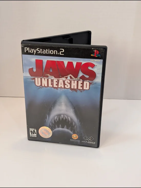 Sony PlayStation 2 JAWS Unleashed - Black & Red Cover