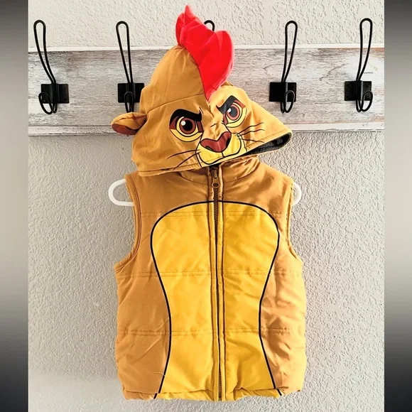 Disney Lion King Fleece Lined Hooded Vest Costume Toddler Size 2T Warm Outerwear
