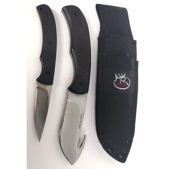 RMEF Browning Model 154 Hunting Knife Set With Sheath Includes 2 Knives NWOB