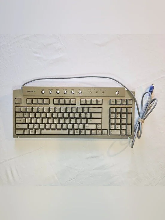 vintage Sony VAIO PCVA-KB1P/UB PS/2 wired multimedia keyboard