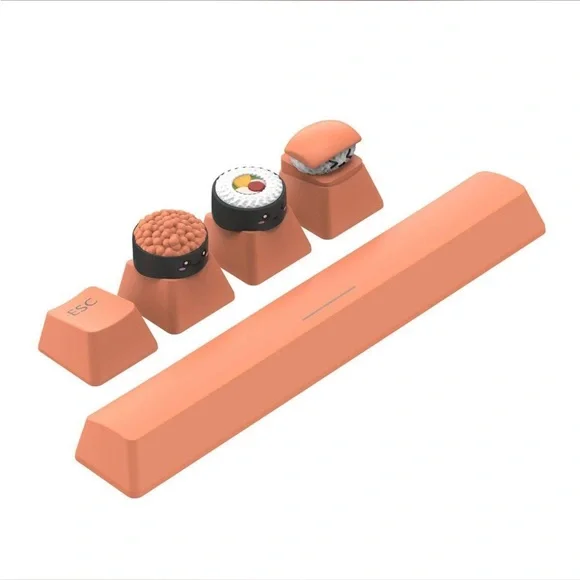 Orange Sushi-Themed Keycap Set