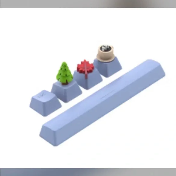 Custom Blue Keycap Set with Fun Designs