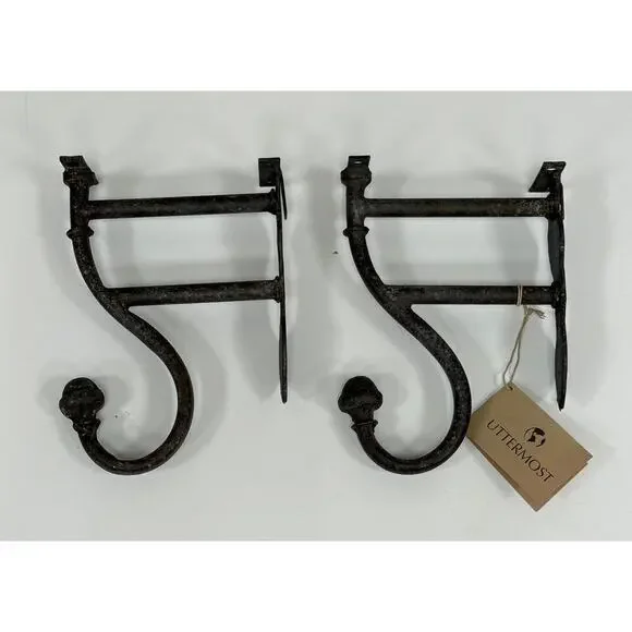 Set of 2 New Iron Coat Hooks - Rustic Home Decor. KK527