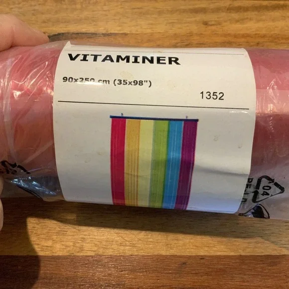 Ikea VITAMINER Rainbow Stripes Door Curtain Plastic Divider Rare New NOS