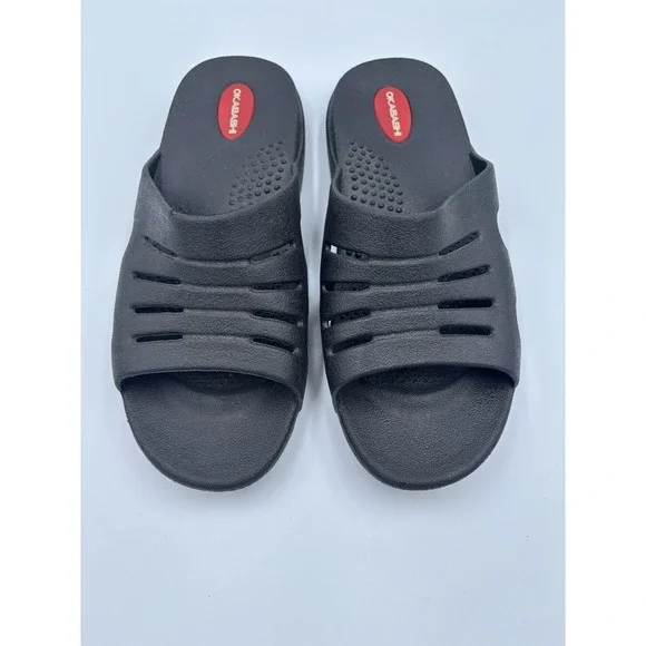 Okabashi Mens Slide Sandals Black Comfort Ergonomic‎ Slip On Size ML 8.5-9.5