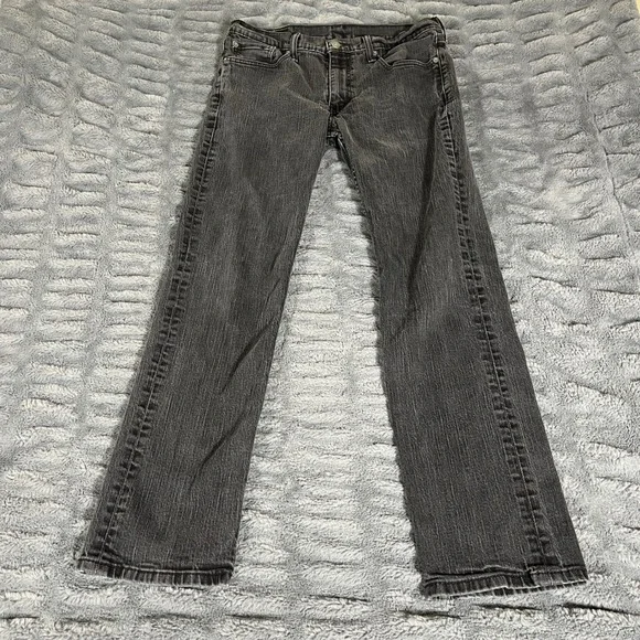 Levis 514 Straight Fit Mens Jeans Faded Black Gray 33x30 Denim Pants AP070