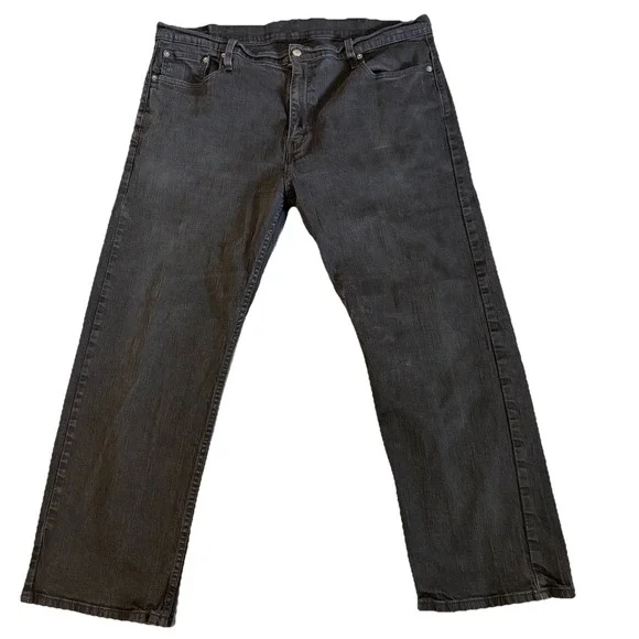 Levi's 569 Jeans Mens Fits 40x28 Black Denim Straight Leg Baggy Workwear Cotton