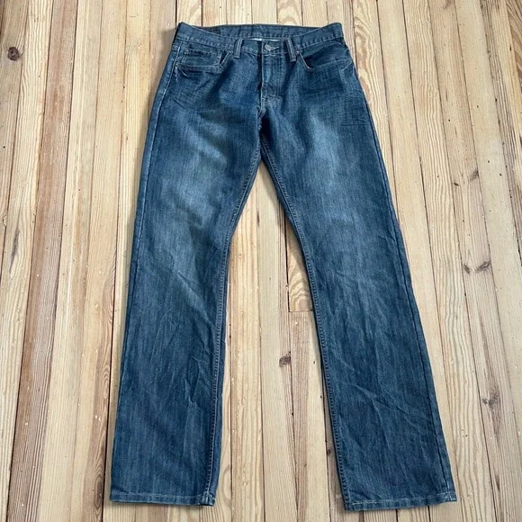 Levis 514 Straight Fit Mens Jeans 32x34 Medium Blue Wash Denim‎ casual comfort