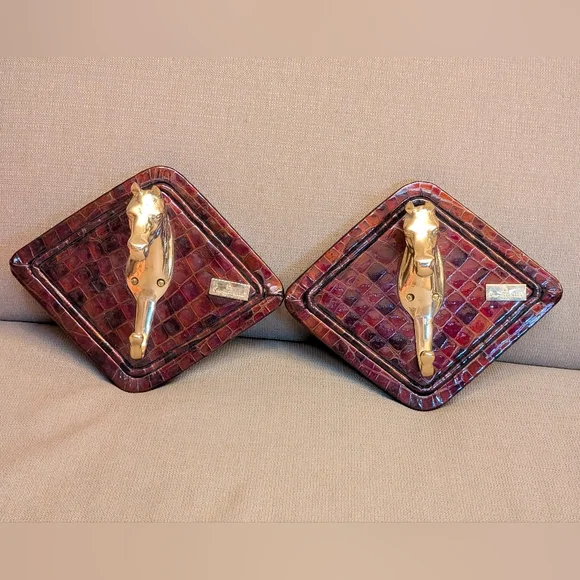 Formitalia Crocodile & Brass Horse Head Wall Hangers (2)