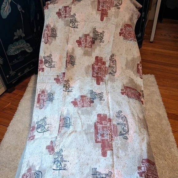 PAIR of Vintage 1950s Bark Cloth Curtains
