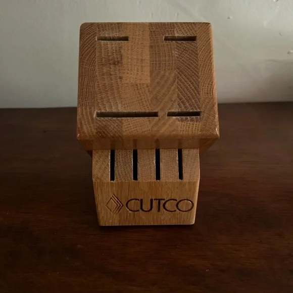 Vintage Cutco wooden knife block