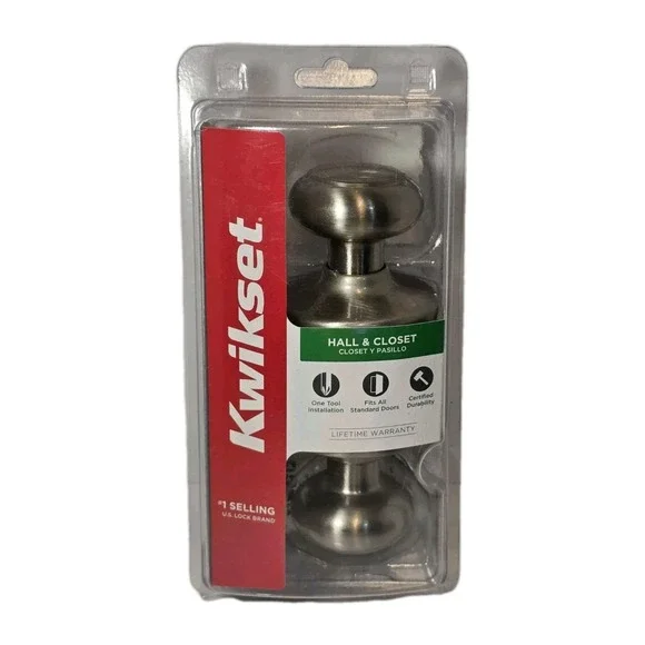 Kwikset Hall And Closet Satin Nickel Door‎ Knob New In Box