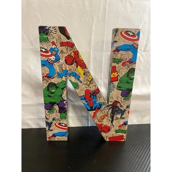 8x10 Wood Stand up‎ or Hanging letter N Marvel