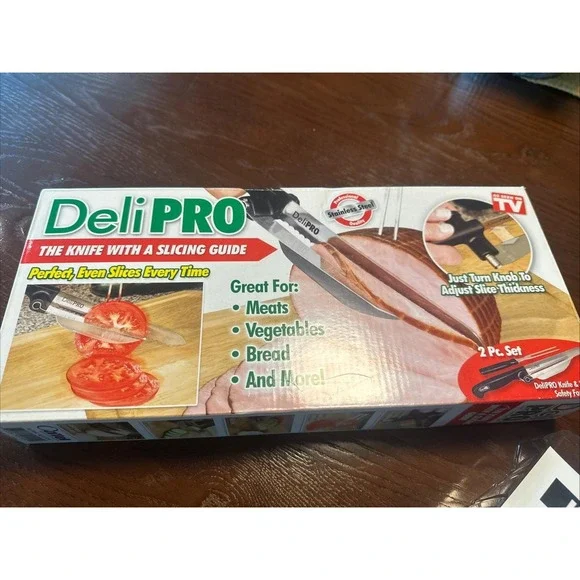 Deli Pro Knife With Slicing Guide Brand New Open‎ Box