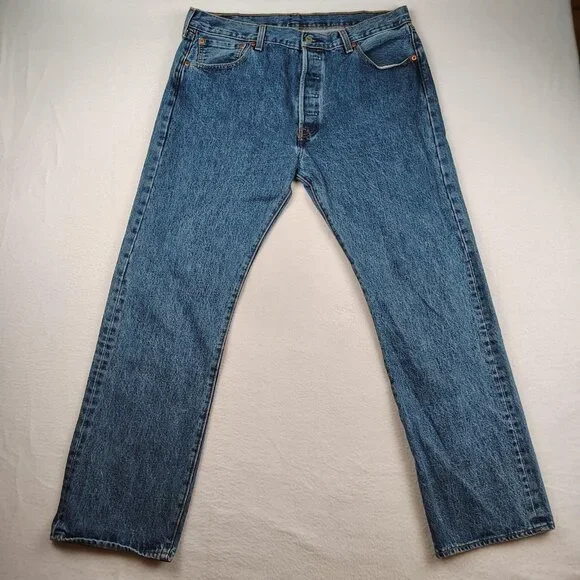 Levi's 501 Button Fly Jeans Mens 36x30 Straight Leg Red Tab