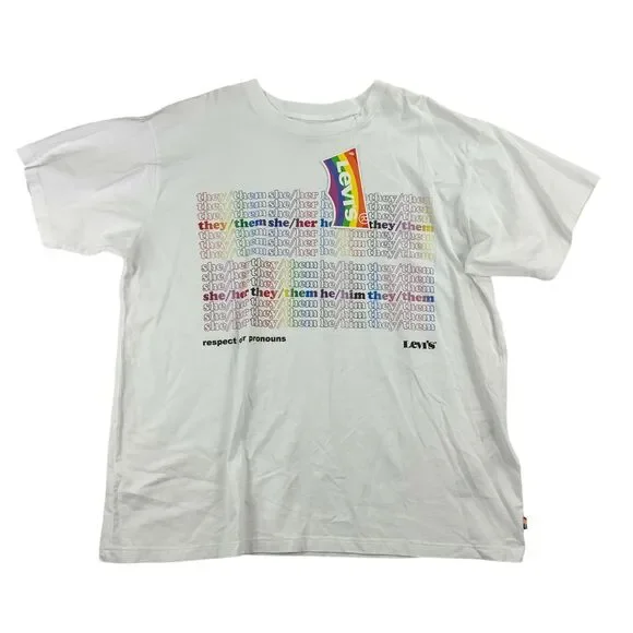 Levi's Mens Pride Liberation Road Trip OVERSIZED T-Shirt White L