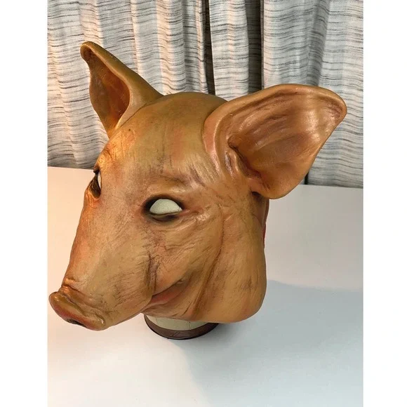 Don Post Studios 2003 Saw Pig Mask VTG Horror Halloween Severed Neck Latex Mask