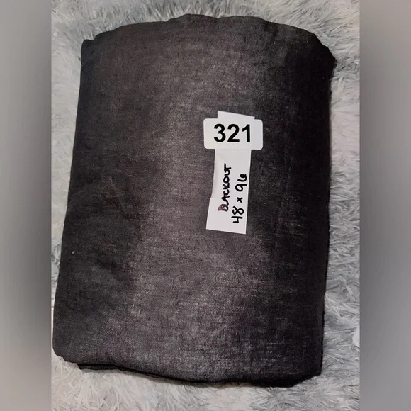 QUINCE BLACKOUT EUROPEAN LINEN CURTAIN PANEL DARK GRAY (1) 48 X 96 L - NWOT