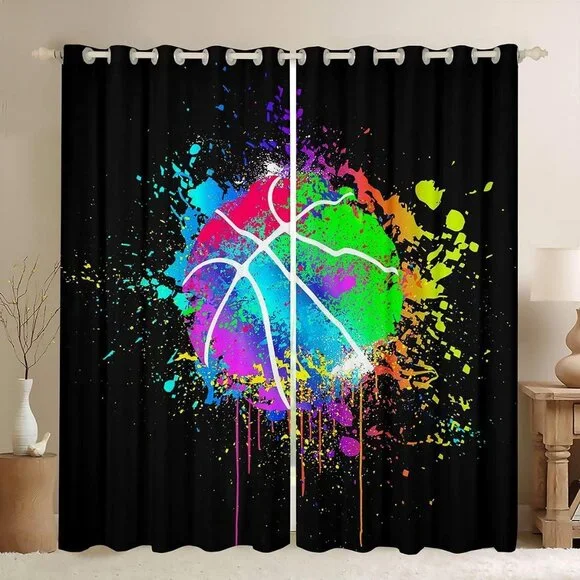 2 Panel Basketball Curtains