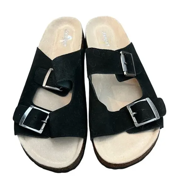 J Sport “Libra” Men’s Black Suede Sandals SZ 11M