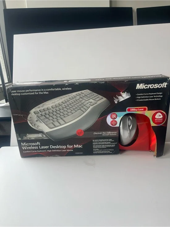 Microsoft Wireless Laser Desktop for Mac Comfort Curve Keyboard HD Laser Mouse